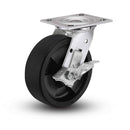 Value Stainless 8"x2" High-Temp Nylon Roller Bearing Side-Lock Caster with 4"x4.5" Plate