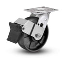 Value Stainless 8"x2" Max Nylon Precision Ball Bearing Caster with Top Lock and 4"x4.5" Plate