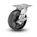 Value Stainless 8"x2" Max Nylon Delrin Bearing Side-Lock Caster with 4"x4.5" Plate