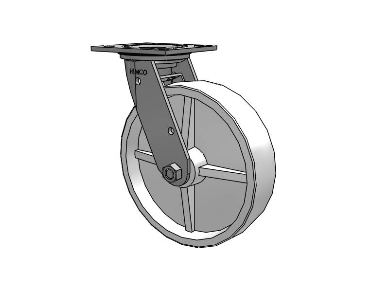 SSESRS8X2RETNTBK Pemco Stainless Steel 8 in Plate Caster