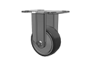 Stainless Dual-Pedal 3"x1.25" TPR Wheel Rigid Caster with 95mm x 70mm Plate