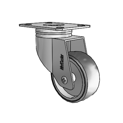 Stainless Dual-Pedal 3"x1.25" TPR Wheel Caster with 95mm x 70mm Plate