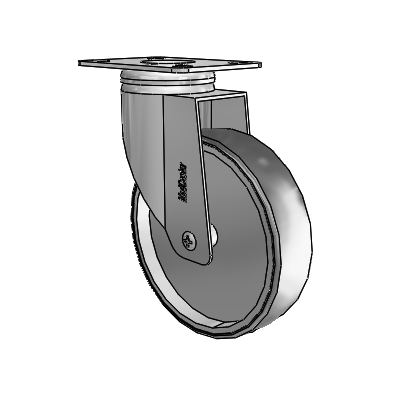 Stainless Dual-Pedal 5"x1.25" TPR Wheel Caster with 95mm x 70mm Plate