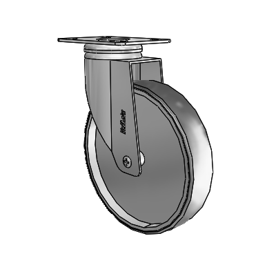 Stainless Dual-Pedal 6"x1.25" TPR Wheel Caster with 95mm x 70mm Plate