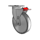 Stainless Dual-Pedal 6"x1.25" TPR Wheel Caster with Total Lock and 95mm x 70mm Plate