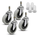 Main view of a Shepherd Casters 3" x 1" wide wheels Kits caster with 7/16" x 1-3/8" brass band, without a brake, Thermoplastic Rubber wheel and 440 lb. total capacity part