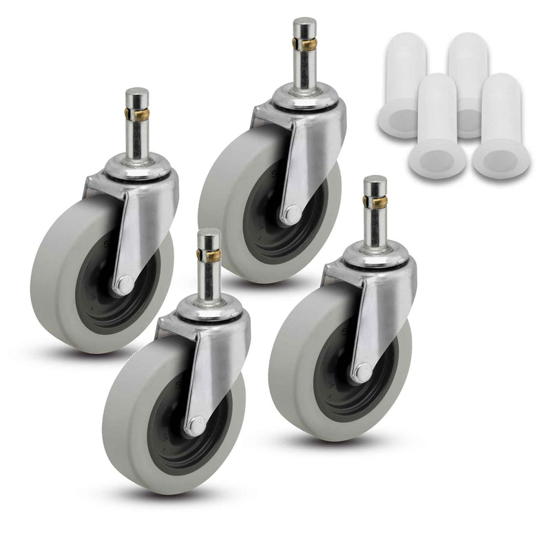 Main view of a Shepherd Casters 3" x 1" wide wheels Kits caster with 7/16" x 1-3/8" brass band, without a brake, Thermoplastic Rubber wheel and 440 lb. total capacity part