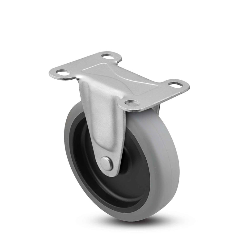 Main view of a Shepherd Casters 3" x 0.8125" wide wheel Rigid caster with 2-5/8" x 3-3/4" top plate, without a brake, Thermoplastic Rubber wheel and 110 lb. capacity part