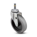 Main view of a Shepherd Casters 5" x 0.94" wide wheel Swivel caster with 7/16" x 1-3/8" brass band, without a brake, Thermoplastic Rubber wheel and 130 lb. capacity part