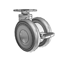 Genesis TW 65mm MonoTech Wheel Caster with Brake and 1.5"x1.5" Plate