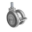 Genesis TW 65mm MonoTech Wheel Caster with Brake and 3/8"-16UNCx3/4" Thread