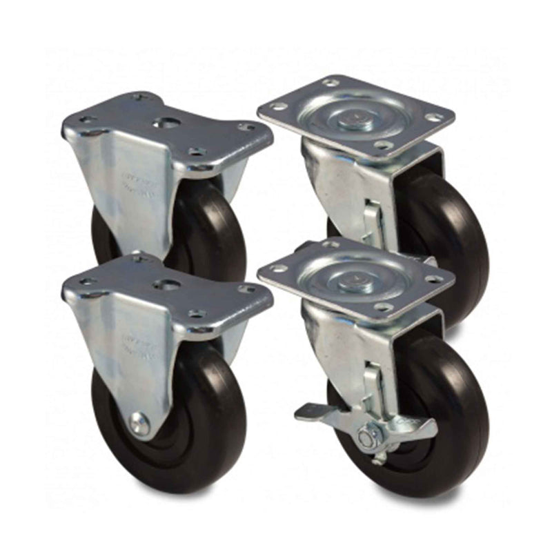 Main view of a Faultless Casters 5" x 1.25" wide wheels Kits caster with 2-5/8" x 3-3/4" top plate, with a side locking brake, Polypropylene wheel and 1300 lb. total capacity part